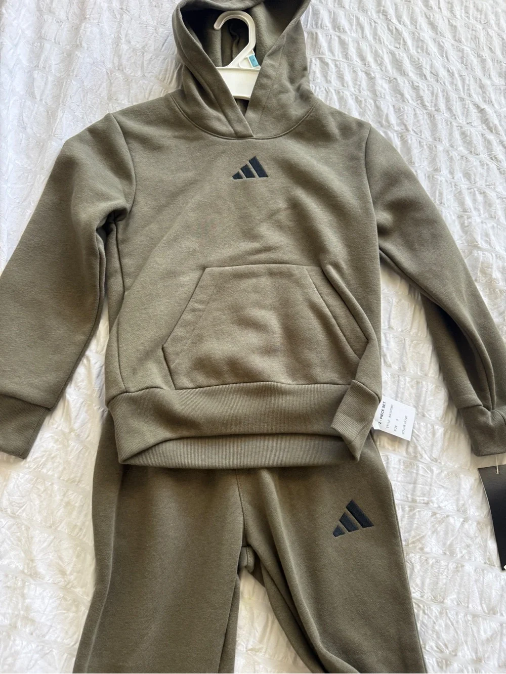 adidas Kids Olive Green Hoodie & Joggers Set